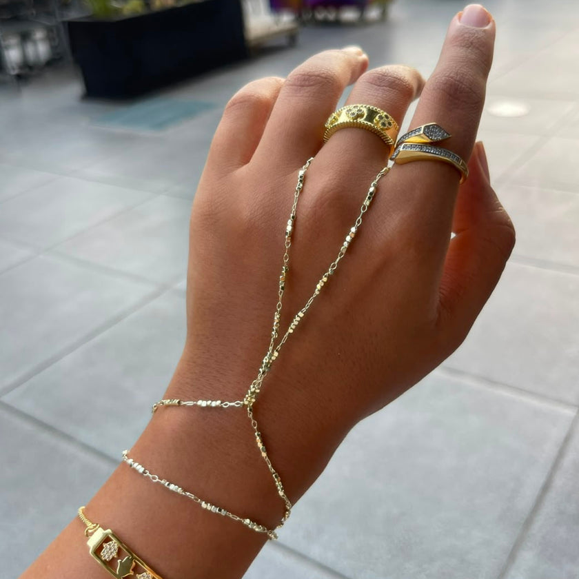 studded hand chain